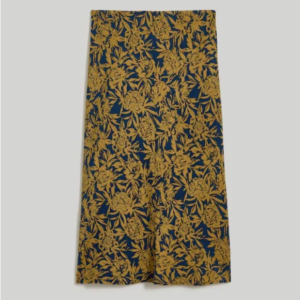 MADEWELL Layton Midi Slip Skirt in Deep Shadow Size 4
